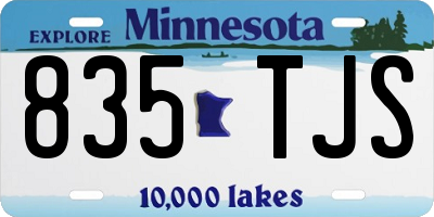 MN license plate 835TJS