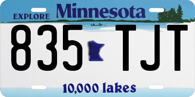 MN license plate 835TJT