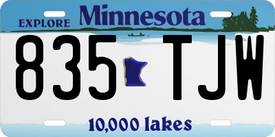 MN license plate 835TJW