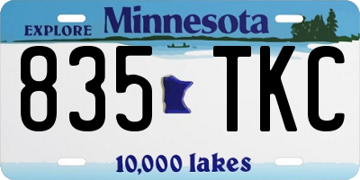 MN license plate 835TKC