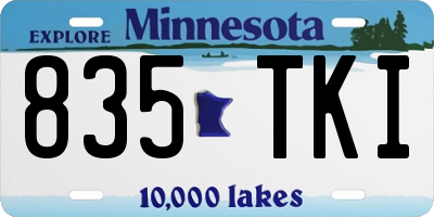 MN license plate 835TKI