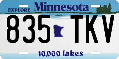 MN license plate 835TKV