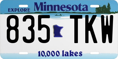 MN license plate 835TKW