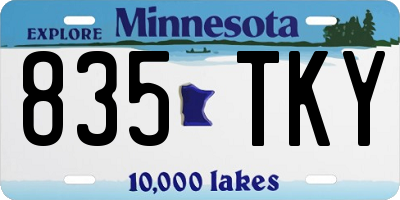 MN license plate 835TKY