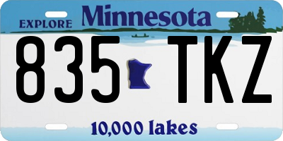 MN license plate 835TKZ