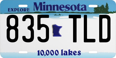 MN license plate 835TLD