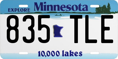 MN license plate 835TLE