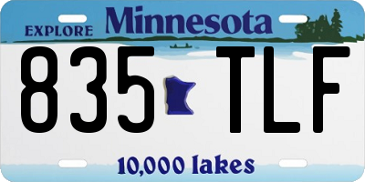 MN license plate 835TLF