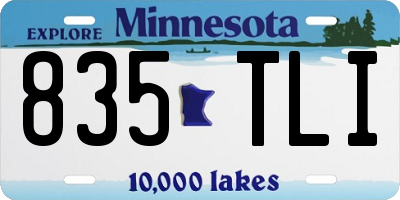 MN license plate 835TLI