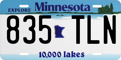 MN license plate 835TLN