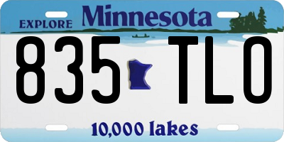 MN license plate 835TLO