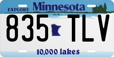MN license plate 835TLV
