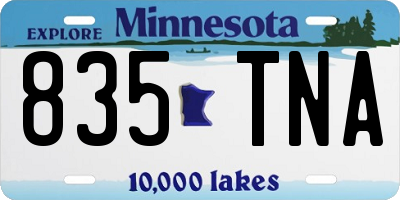 MN license plate 835TNA