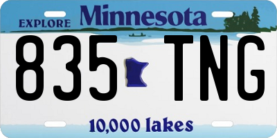MN license plate 835TNG