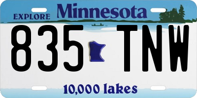 MN license plate 835TNW