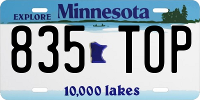 MN license plate 835TOP