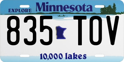 MN license plate 835TOV