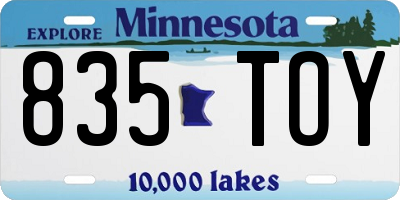 MN license plate 835TOY