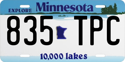 MN license plate 835TPC