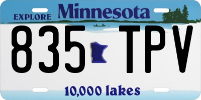 MN license plate 835TPV