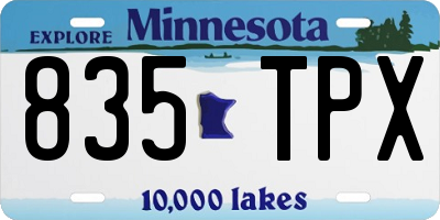 MN license plate 835TPX