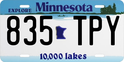MN license plate 835TPY