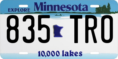 MN license plate 835TRO