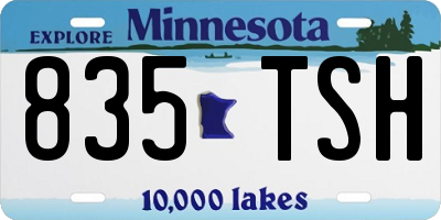 MN license plate 835TSH