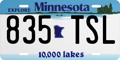 MN license plate 835TSL