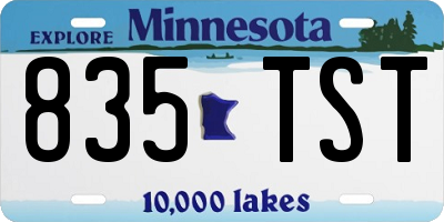 MN license plate 835TST