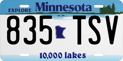 MN license plate 835TSV