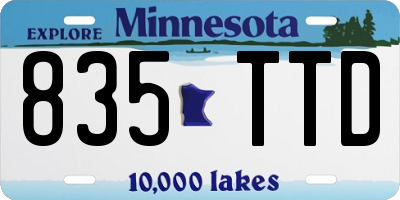 MN license plate 835TTD