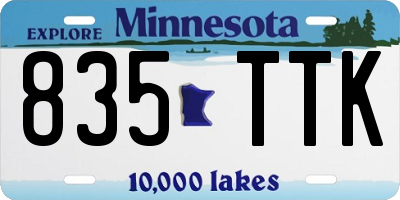 MN license plate 835TTK