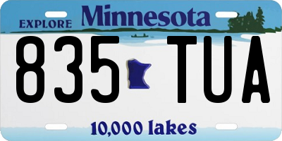 MN license plate 835TUA