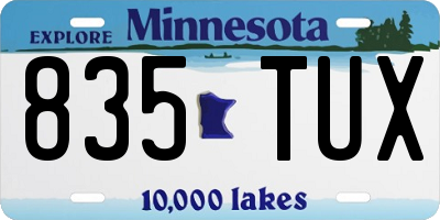 MN license plate 835TUX