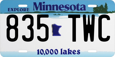 MN license plate 835TWC