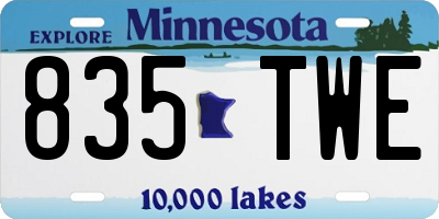 MN license plate 835TWE
