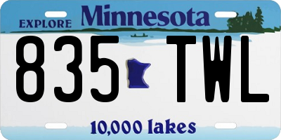 MN license plate 835TWL