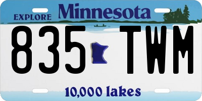 MN license plate 835TWM
