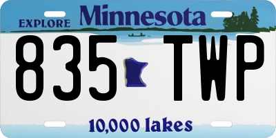 MN license plate 835TWP