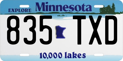 MN license plate 835TXD