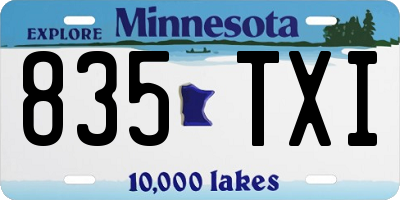MN license plate 835TXI