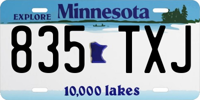 MN license plate 835TXJ