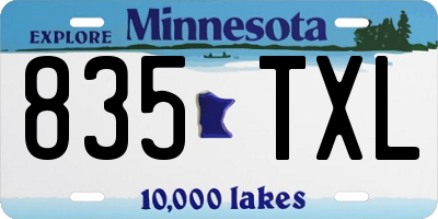 MN license plate 835TXL