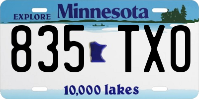 MN license plate 835TXO