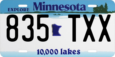 MN license plate 835TXX