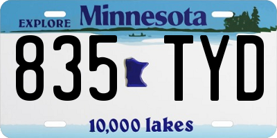 MN license plate 835TYD