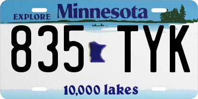 MN license plate 835TYK
