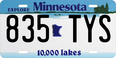 MN license plate 835TYS