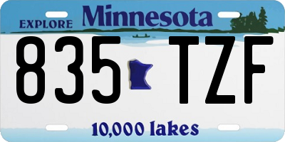 MN license plate 835TZF